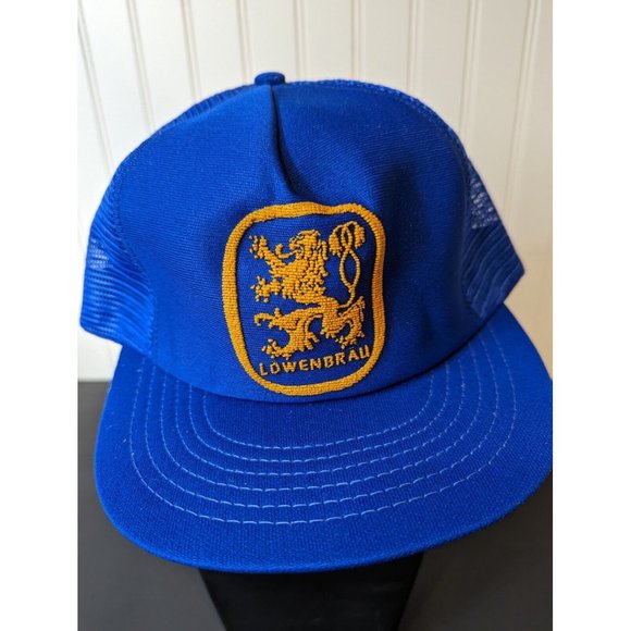 Vintage Lowenbrau Beer Full Mesh Trucker Hat Cap Adjustable Snapback Old‎ Glory - Picture 1 of 5